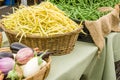 Basket of yellow snap beans Royalty Free Stock Photo