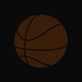 An illustration of a basketball, featuring orange dots on a black background Royalty Free Stock Photo