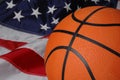 Basketball with American Flag Royalty Free Stock Photo