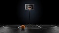 Basketball Arena with basketball ball Royalty Free Stock Photo