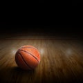 Basketball Arena With Ball on Court and Copy Space Royalty Free Stock Photo
