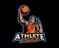 Basketball athlete mascot logo design