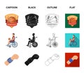 Basketball and attributes cartoon,black,outline,flat icons in set collection for design.Basketball player and equipment Royalty Free Stock Photo