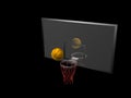 Basketball and backboard