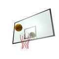 Basketball and backboard