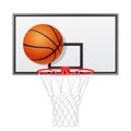 Basketball backboard and ball. Isolated on white Royalty Free Stock Photo