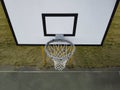Basketball backboard drone view