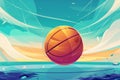 Basketball ball. Abstract grainy gradients background. Pop art style. Sport grunge banners. Royalty Free Stock Photo