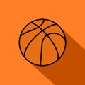 Basketball ball with black outline Royalty Free Stock Photo