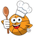 Basketball ball cartoon funny character cook isolated Royalty Free Stock Photo