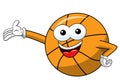 Basketball ball cartoon funny character presenting showing isolated