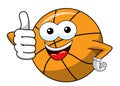 Basketball ball cartoon funny character thumb up like isolated Royalty Free Stock Photo