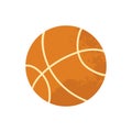 Basketball ball. Cartoon vector illustration with texture in flat design isolated on a white background. Basketball icon vector. Royalty Free Stock Photo