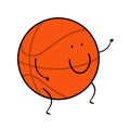 Basketball cartoon character on white background