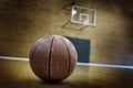 Basketball on Ball Court for Competition and Sports Royalty Free Stock Photo