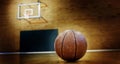 Basketball on Ball Court for Competition and Sports Royalty Free Stock Photo