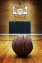 Basketball on Ball Court for Competition and Sports Royalty Free Stock Photo