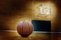 Basketball on Ball Court for Competition and Sports Royalty Free Stock Photo