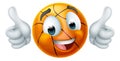 Basketball Ball Emoticon Face Emoji Cartoon Icon