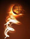 Basketball ball on fire Royalty Free Stock Photo