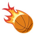 Basketball Ball with Flames on White Royalty Free Stock Photo