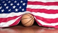 Basketball ball with flag of USA Royalty Free Stock Photo