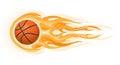Basketball ball in flame Royalty Free Stock Photo