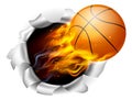 Basketball Ball Flame Fire Breaking Background Royalty Free Stock Photo