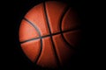 Basketball ball flies in the dark background