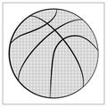 Basketball ball icon. Flat vector illustration in black on white background Royalty Free Stock Photo