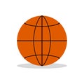 Basketball ball icon isolated on white background. Sport logo concept. Vector flat illustration Royalty Free Stock Photo