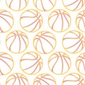 Basketball ball icon seamless pattern on white background. Sport game ball symbol Vector Illustration Royalty Free Stock Photo