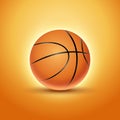 Basketball ball isolated orange icon background. Basket ball team illustration design Royalty Free Stock Photo