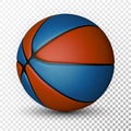 Basketball ball isolated on a white background. Realistic Vector Illustration Royalty Free Stock Photo