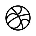 Basketball ball line icon isolated on white background. Black flat thin icon on modern outline style. Linear symbol and editable Royalty Free Stock Photo