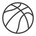 Basketball ball line icon, sport and game