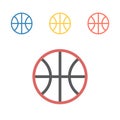 Basketball ball line icon. Vector signs for web graphics