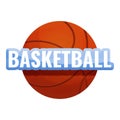 Basketball ball logo, cartoon style Royalty Free Stock Photo