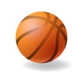 Basketball ball mockup, on white background, sports accessory. Orange colored sphere with black stripes. Professional Royalty Free Stock Photo