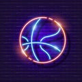 Basketball ball neon icon. Vector illustration for design. Sports concept. Basketball sign