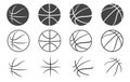 Basketball ball outline, Basketball silhouette, Basketball lase vector, Basket ball vector Royalty Free Stock Photo