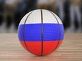 Basketball ball Russia flag