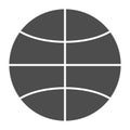 Basketball ball solid icon. Sport ball vector illustration isolated on white. Game equipment glyph style design Royalty Free Stock Photo