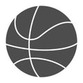 Basketball ball solid icon. Sport equipment vector illustration isolated on white. Game glyph style design, designed for Royalty Free Stock Photo
