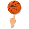 Basketball ball spinning on the finger. Vector icon Royalty Free Stock Photo