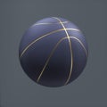 Basketball Ball. Sport Ball 3D Rendering. Mono Colored Gray Background.