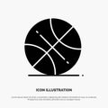 Basketball, Ball, Sports, Usa solid Glyph Icon vector