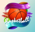 Basketball ball and text abstract background sport Royalty Free Stock Photo