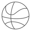 Basketball ball thin line icon. Sport equipment vector illustration isolated on white. Game outline style design Royalty Free Stock Photo