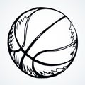 Basketball ball. Vector drawing sketch Royalty Free Stock Photo